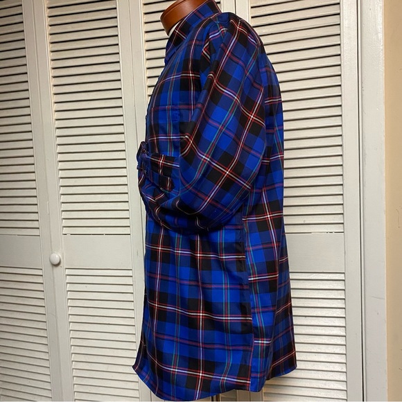 Jos A Bank Travelers Collection Size Large Electric Blue Plaid - Picture 5 of 5